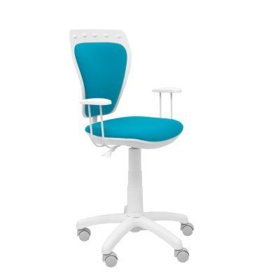 Silla juvenil Ministyle blanca micro azul