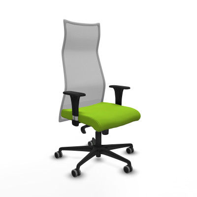 Albacete malla XL sincro malla gris similpiel pistacho brazos 1D base nailon ruedas 65mm engomadas