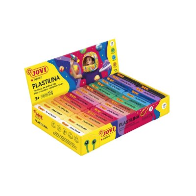 Jovi Expositor de 30 Pastillas de Plastilina 50gr - 100% Vegetal - Muy Moldeable - No Se Seca - Colores Mezclables - Colores Surtidos
