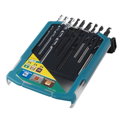 Brocas metal, madera y piedra, juego 9 piezas