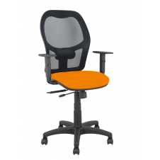 Piqueras y Crespo Silla Aloc?n traslack malla negra asiento bali naranja brazos regulables