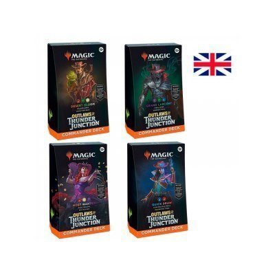 Juego de cartas magic the gathering outlaws of thunder junction mazos de commander caja inglés 1 unidad aleatoria