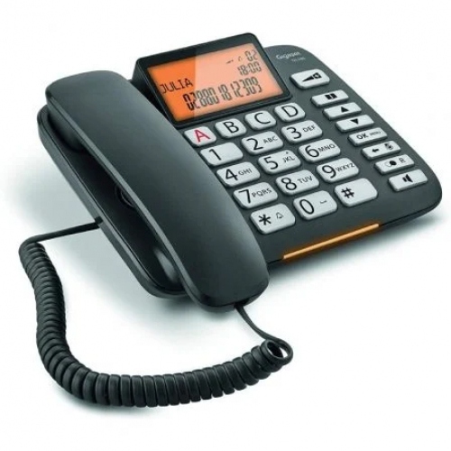 Gigaset DL580 Telefono Fijo para Pared o Sobremesa - Manos Libres - Pantalla 3 Lineas - Teclas Grandes