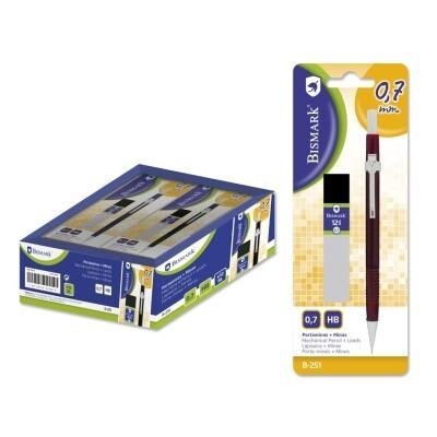 BISMARK PORTAMINAS CON MINAS 0,7MM BLISTER COLORES SURTIDOS