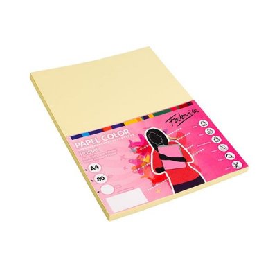 FABRISA Paq.100h papel color 80g A4 amarillo