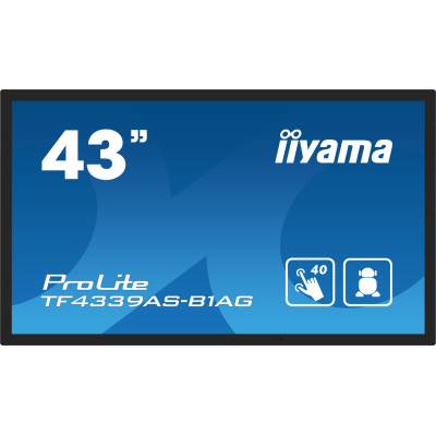 TF4339AS-B1AG pantalla de señalización Pantalla plana para señalización digital 108 cm (42.5) LED 500 cd / m² 4K Ultra HD Negro Pantalla táctil Procesador incorporado Android 24/7