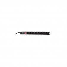 LogiLink PDU8C01 unidad de distribución de energía (PDU) 8 salidas AC 1U Negro