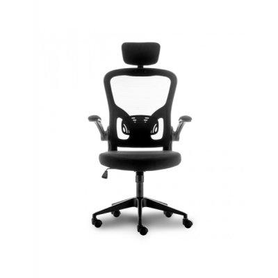 Urban Factory Ergo Silla de Oficina Ergonomica - Soportes Lumbar y Cervical Ajustables - Respaldo de Malla - Ajustable - Color Negro