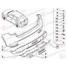 CUBIERTA TRASERA DEL GANCHO DE REMOLQUE (O)