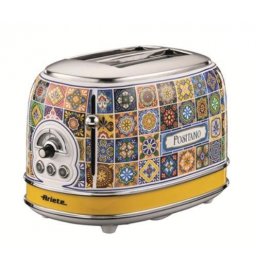 Tostador Ariete 155 Positano, 2 ranuras cortas, 810W, 6 niveles, expulsión automática, multicolor