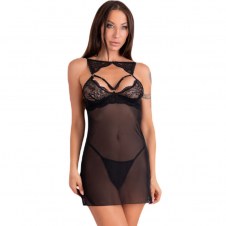 LIVCO CORSETTI FASHION KROLINA LC 90734 CHEMISE + TANGA NEGRO S/M