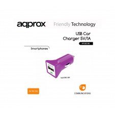 CARGADOR APPROX COCHE 1 PUERTO USB PURPURA APPUSBCARP