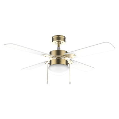 Cecotec EnergySilence Aero 450 GoldWhite Ventilador de Techo con 4 Aspas y Luz Integrada - 50W - Diametro de 42 - 3 Velocidades - Modo Invierno/Verano - Control por Cadena - Color Blanco y Dorado
