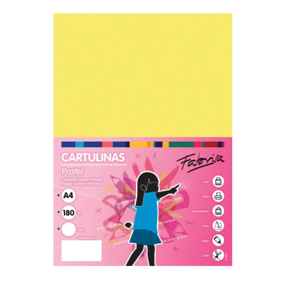 Fabrisa Pack de 50 Cartulinas 180 g/m² - Tamaño A4 - Color Amarillo