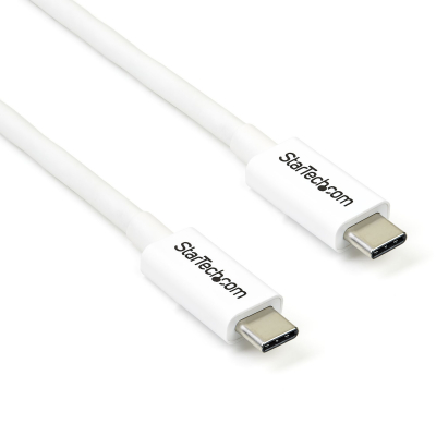 Cable Thunderbolt 3 Pasivo de 2m - 20Gbps - PD 100W - Vídeo 4K - Cable Thunderbolt - Certificado Thunderbolt - Compatible con USB4 / Modo Alt DP - Thunderbolt 4 - USB 3.2 - USB-C - Blanco