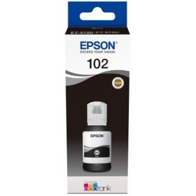 Epson 102 Negro - Botella de Tinta Pigmentada Original C13T03R140