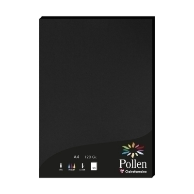 PAPEL CLAIREFONTAINE POLLEN A4 50h NEGRO