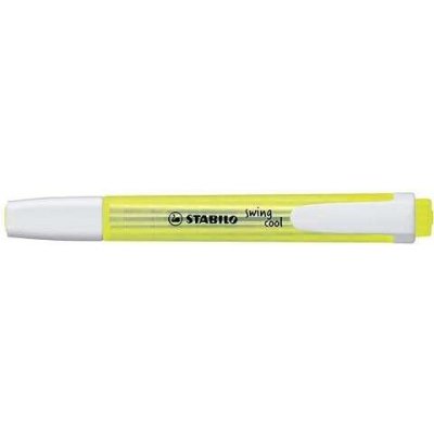 Stabilo Swing Cool Marcador Fluorescente - Cuerpo Plano - Punta Biselada - Trazo entre 1 y 4mm - Tinta con Base de Agua - Antisecado - Color Amarillo Fluorescente