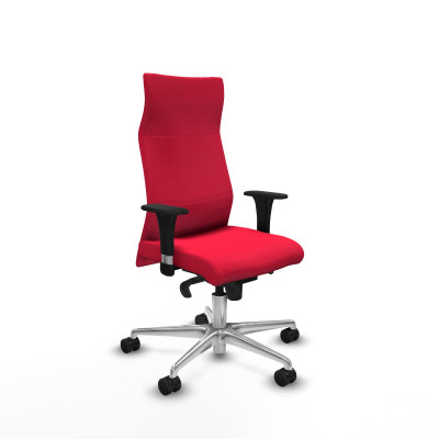 Albacete dirección sincro bali rojo brazos 1D cromados base aluminio ruedas 65 nailon