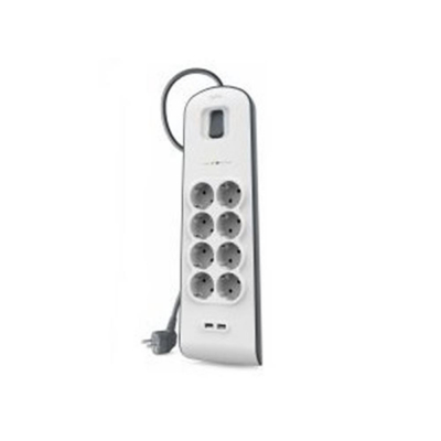 Regleta alimentacion belkin bsv804vf2m - v2 8 tomas con proteccion 2x usb tipo a interruptor color blanco