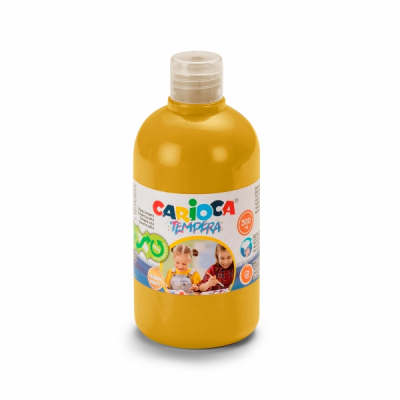 Carioca Botella de Tempera - 500ml - Colores Superlavables - Faciles de Mezclar - Aplicable en Materiales Porosos - Alta Opacidad - Color Oro