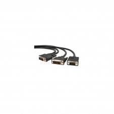 StarTech.com Cable de 1,8m Multiplicador de Vͭdeo DVI-I Macho a DVI-D Macho + HD15 VGA Macho para Monitor - Splitter Negro
