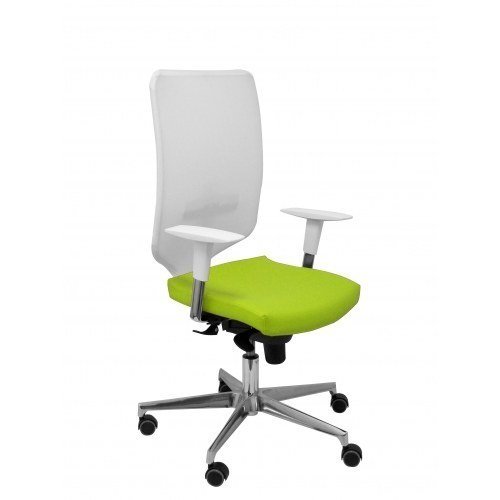 Silla Ossa blanca similpiel pistacho