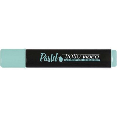 Tratto Video Pastel Marcador Fluorescente - Punta Biselada - Tinta al Agua - Secado Rapido - Color Verde Menta