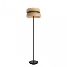 Pie Salon Colet 1xe27 Negro/madera Clara 160x40x40 Cm