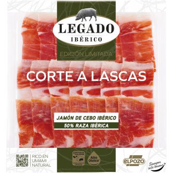 Jamón Cebo Legado Ibérico 50% Raza Ibérica Corte a Lascas 80Grs