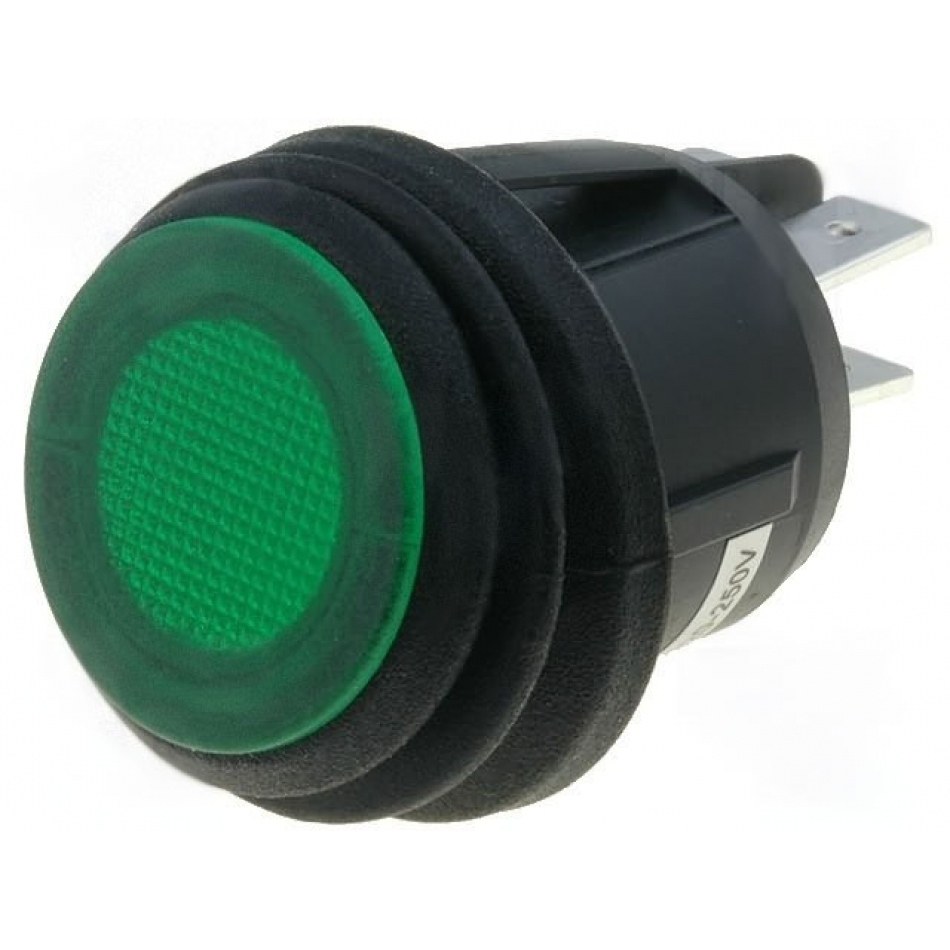 Interruptor Basculante 2Ctos 230V IP65 Luminoso Verde LED