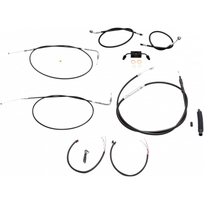 Kit completo de líneas de freno/cables trenzados en vinilo negro LA CHOPPERS LA-8231KT2-13B