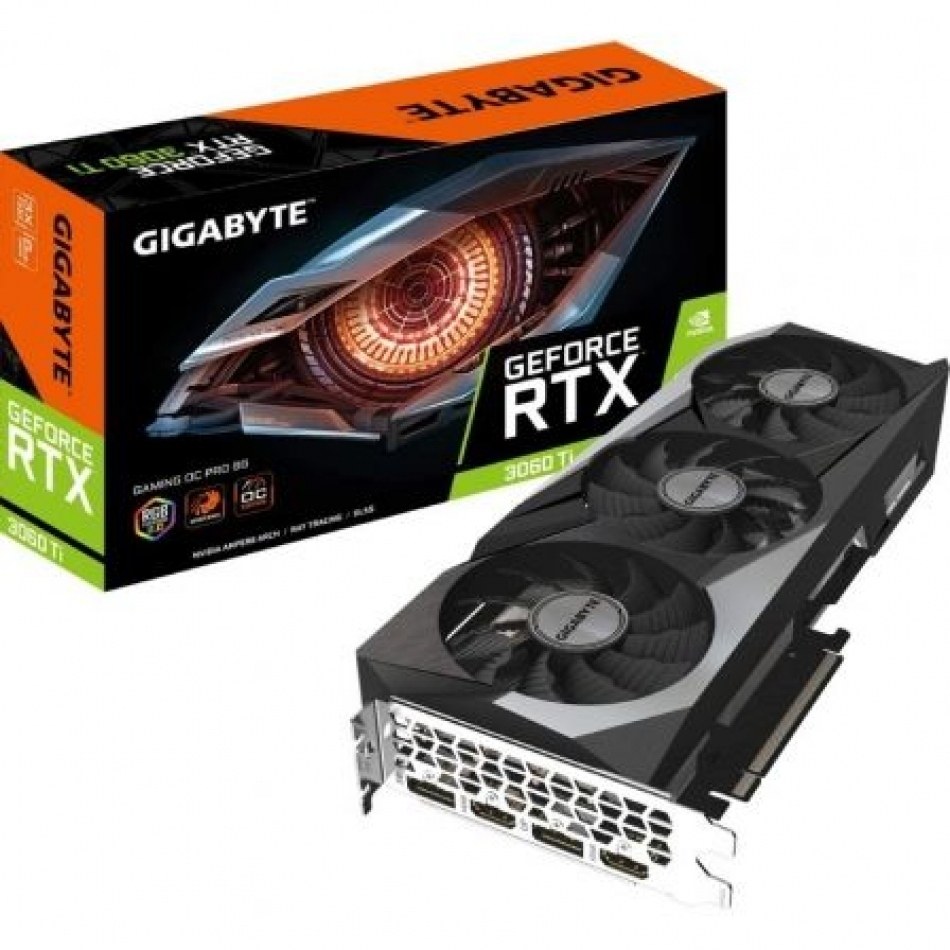 Tarjeta Gráfica Gigabyte GeForce RTX 3060 Ti GAMING OC Pro/ 8GB GDDR6/ LHR