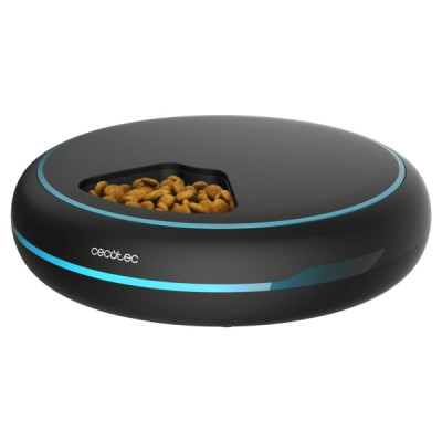 Cecotec Pumba 1600 Purrfect Meal Comedero para Mascotas de 2L - Pantalla LED - Grabadora de Voz - Ideal para Control de Peso - Bandeja Extraible - Funciona con Pilas y Corriente - Color Negro y Azul
