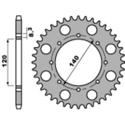 PBR Steel Standard Rear Sprocket 491 - 520 491.38.C45