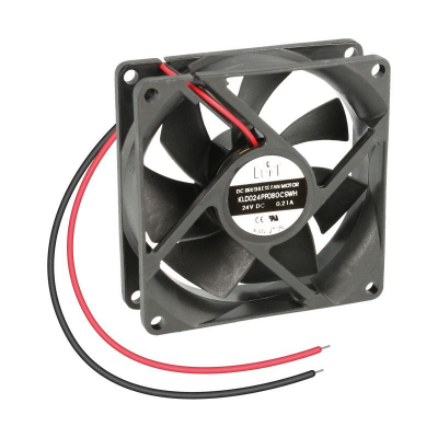 VENTILADOR 24Vdc 80x80x25mm 2,4W 2 Cables Friccion Luft