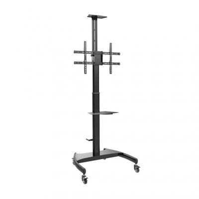 SOPORTE SUELO AISENS RUEDAS Y MANIVELA DVD CAMARA MONITOR TV 50KG 37-70 NEGR