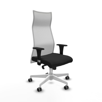 Albacete malla sincro malla blanca similpiel negro brazos 1D base blanca ruedas 65mm engomadas