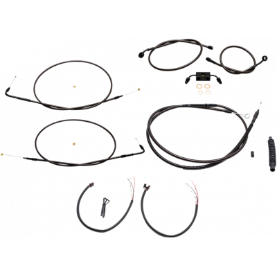 Kit completo líneas de freno/cables de manillar Midnight trenzados LA CHOPPERS LA-8211KT2-19M