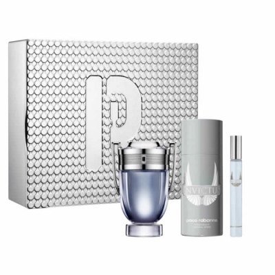 Paco Rabanne Invictus Eau De Toilette Spray 100ml Set 3 Piezas