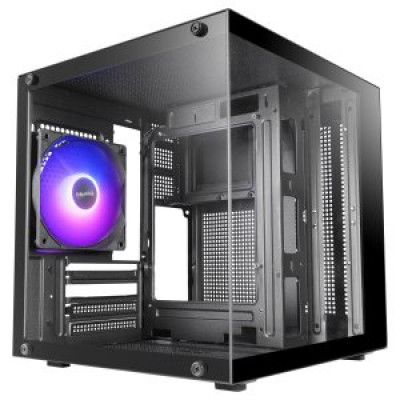 CAJA MICROATX MARS GAMING MC-CUBE GPU MAX 260mm CUBO PANORAMICO ARGB USB-C NEGRA