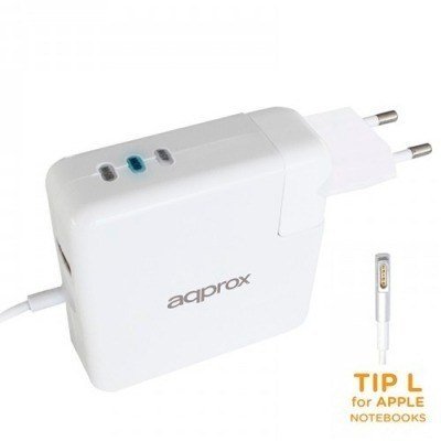 CARGADOR APPROX ESPECIFICO PARA APPLE 45/60/85W TYPE L CONEXION ADICIONAL USB 5V 2.1A