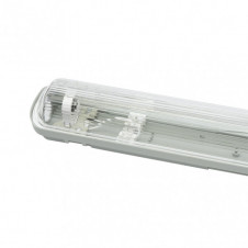 Pantalla Estanca 120cm Lines Para Led 1xt8 Ip54 Gris/transparente 128x7,8x6 Cm