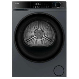 Secadora con bomba de calor Haier HD90-D357GNU1-S, 9 kg, clase D, 128 kWh/100 ciclos, 64 dB, 15 programas, WiFi y Bluetooth, antracita