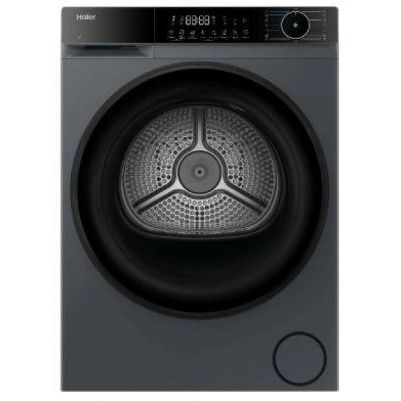 Secadora con bomba de calor Haier HD90-D357GNU1-S, 9 kg, clase D, 128 kWh/100 ciclos, 64 dB, 15 programas, WiFi y Bluetooth, antracita