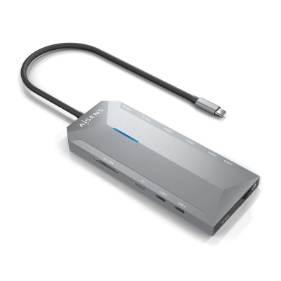 Aisens - Usb-C Dock 12 En 1, Usb-C A 2Xhdmi, 1Xrj45, 3Xusb-A, 2Xusb-C,