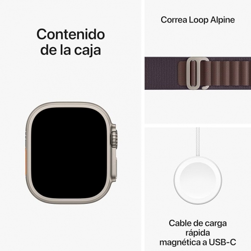 Apple Watch Ultra 2/ GPS/ Cellular/ 49mm/ Caja de Titanio/ Correa Loop Alpine Indigo M Mediana