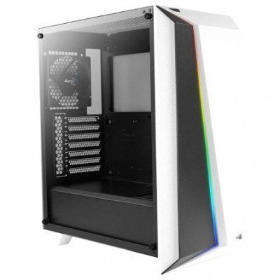 CAJA SEMITORRE AEROCOOL CYLONPROWG WHITE - 1*USB 3.0 / 2*USB 2.0 - LED RGB EN PANEL FRONTAL - SOPORTA REFRIGERACIÓN LÍQUIDA - ATX/MICRO-ATX/MINI-ITX