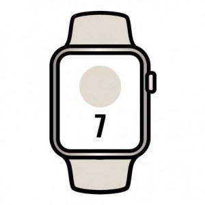 Apple Watch Series 7/ Gps/ 45 mm/ Caja de Aluminio en Blanco Estrella/ Correa deportiva Blanco Estrella