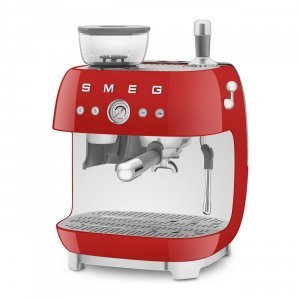 Cafetera Express Smeg EGF03RDEU, 1000W, molinillo, rojo